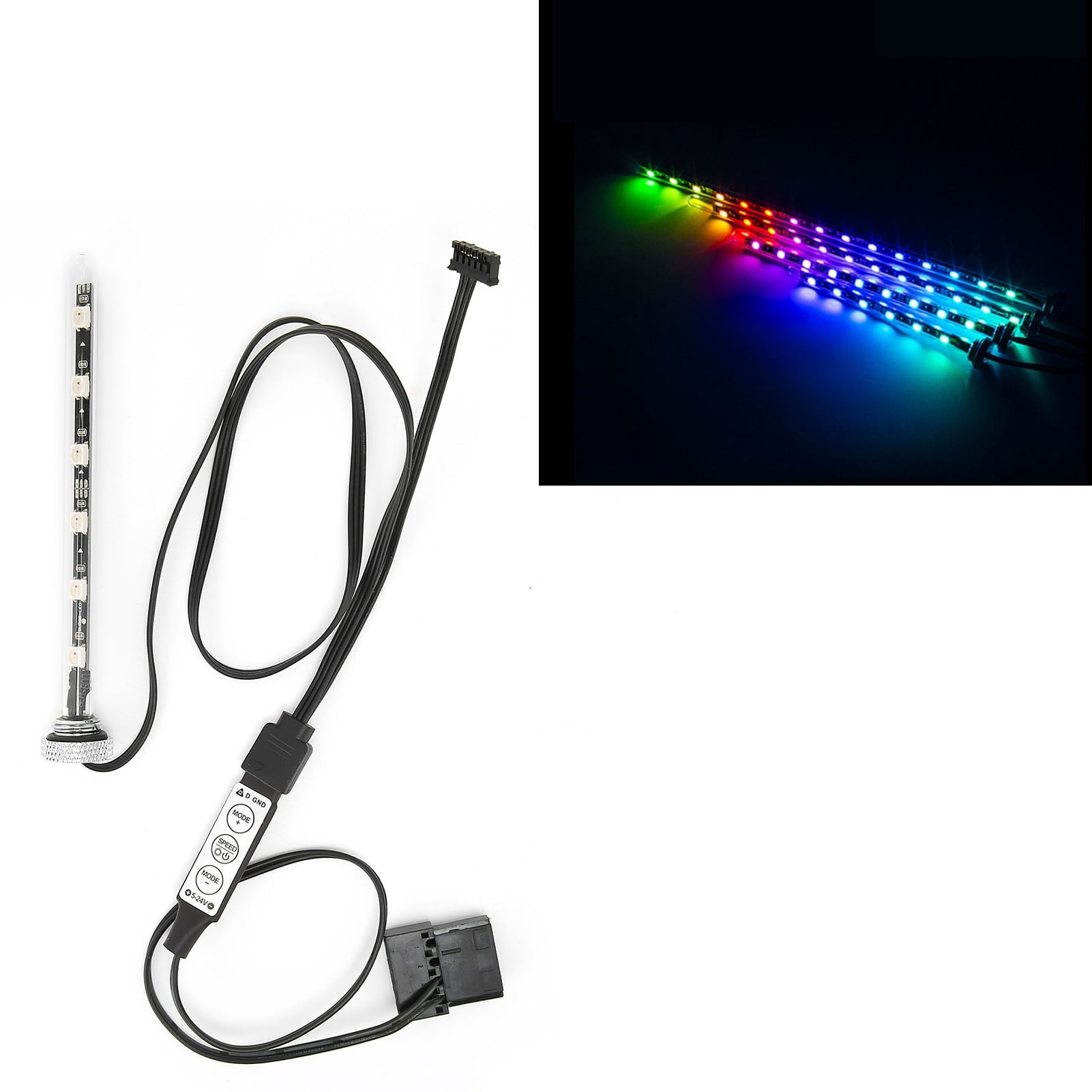 Water Cooling  Light， Water Cooling LED Light RGB  With Controller Drive For Fish  For Aquarium For Computer Water Cooling