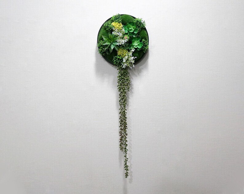 Realistic Faux Artificial Succulents Living Wall Art - Home Interior D