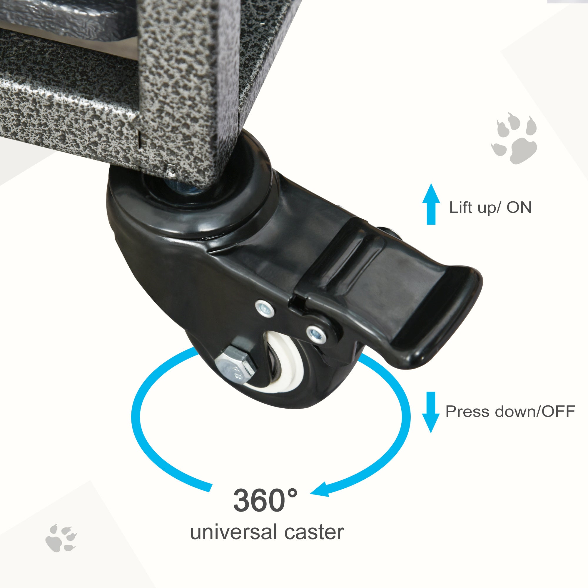 Pawhut Heavy Duty Crate Cage Kennel with Removable Tray Wheels and Lockable Door for Medium Dogs Indoor and Outdoor， 36.5