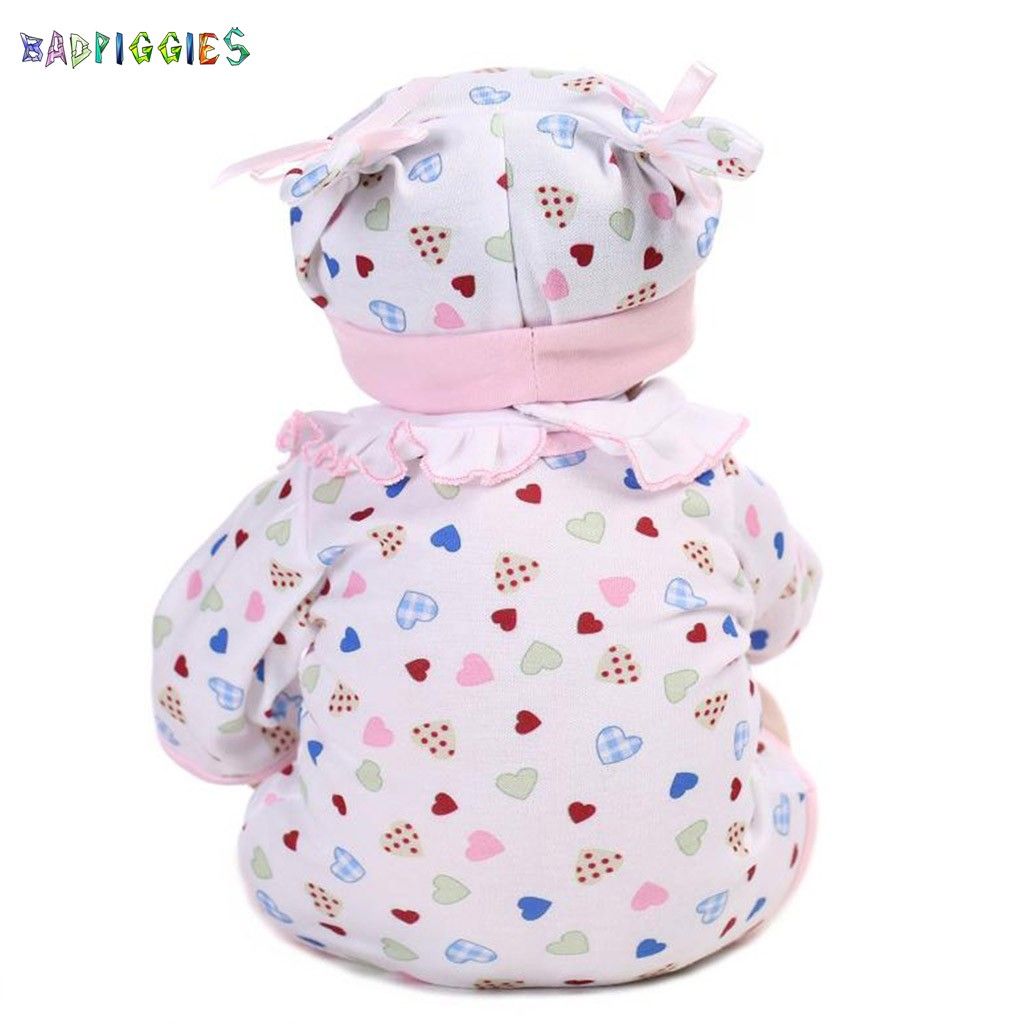 BadPiggies 17" Realistic Newborn Reborn Baby Doll Girl Silicone Vinyl Baby Weighted Soft Body Lifelike Doll Xmas Gift