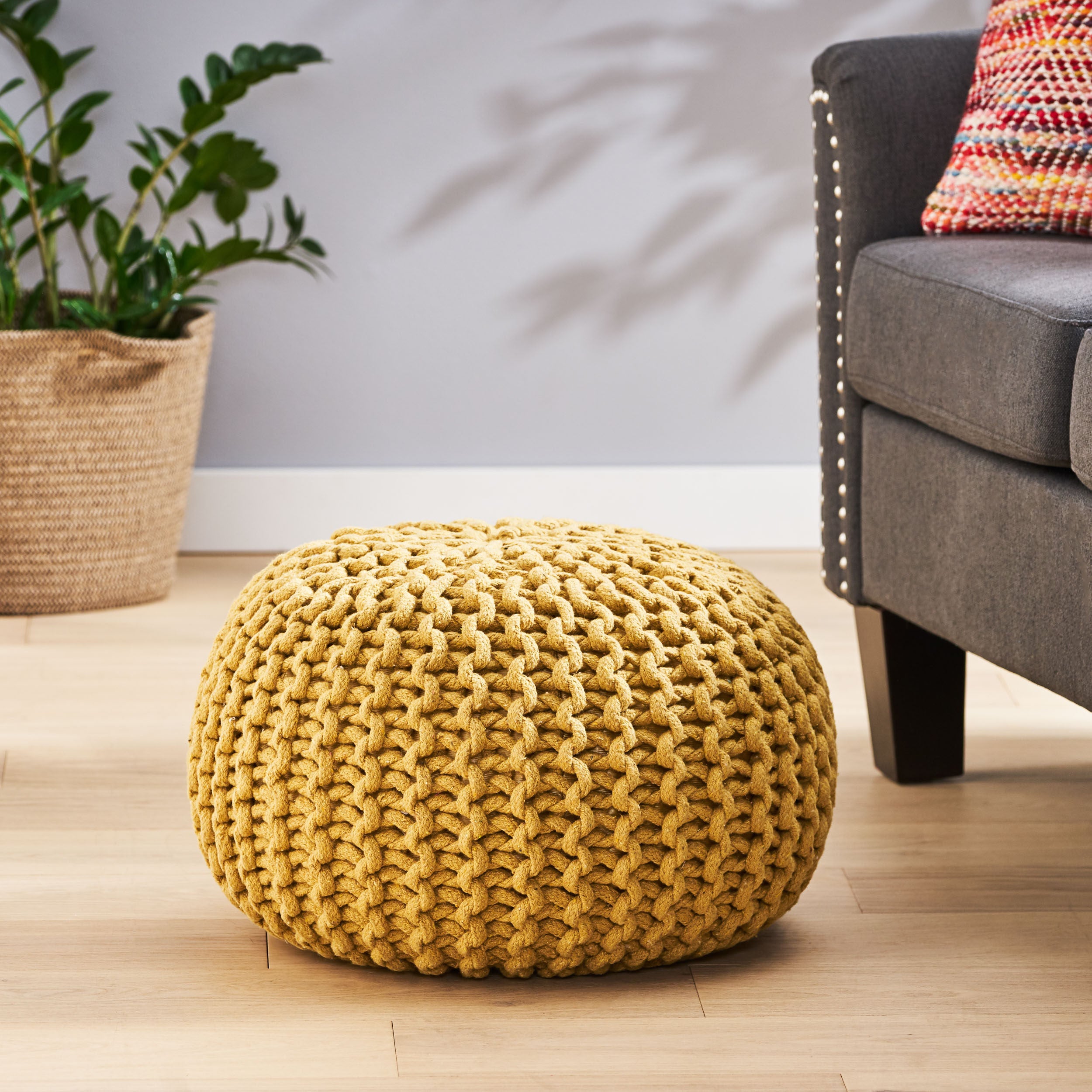 Poona Hand Knitted Artisan Pouf