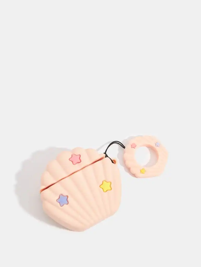 Pink Shell Silicone Airpod Case