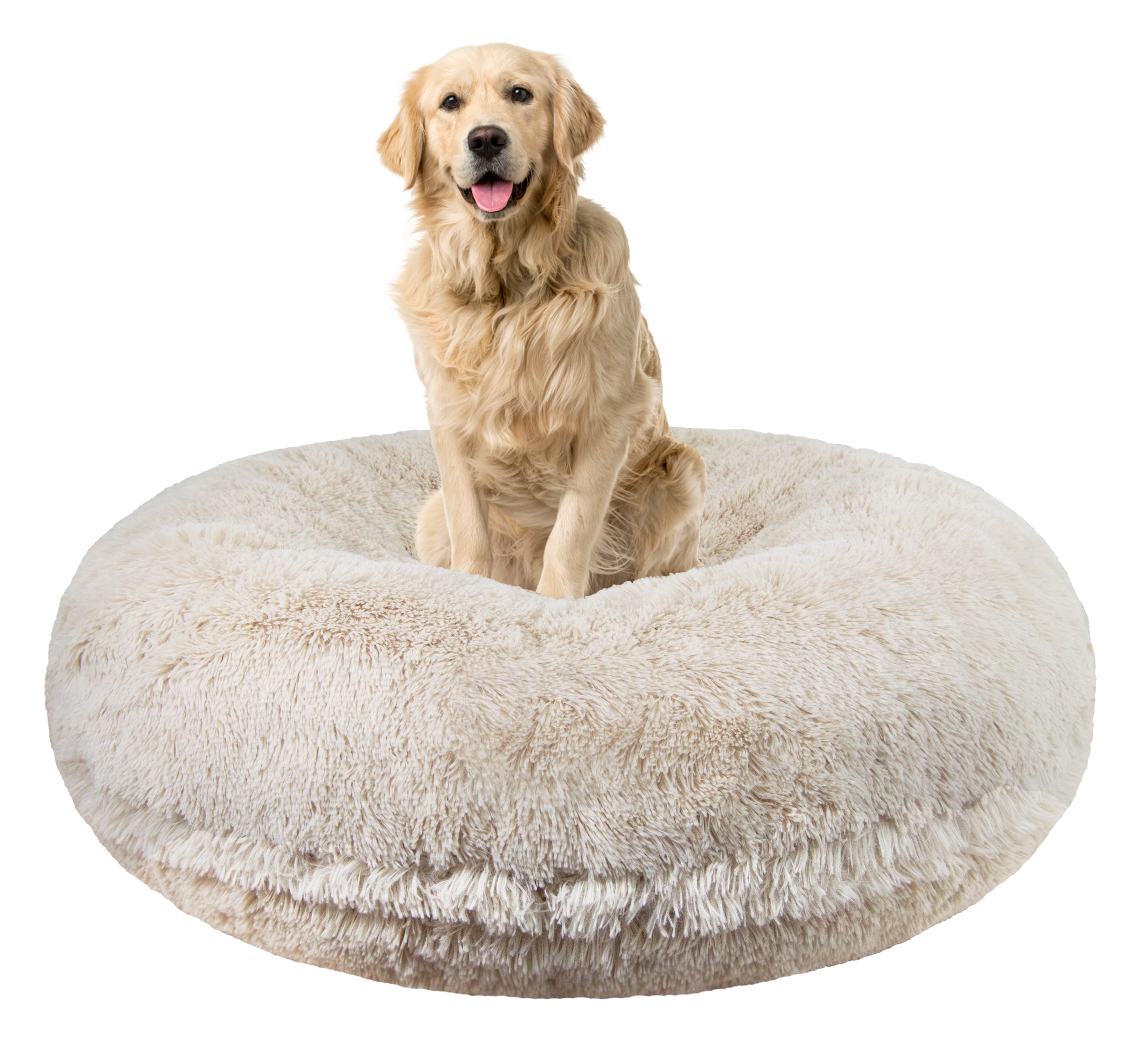 Bessie and Barnie Signature Blondie Luxury Shag Extra Plush Faux Fur Bagel Pet/ Dog Bed
