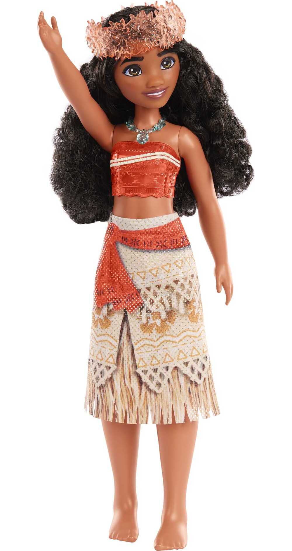 Disney Princess Moana Fashion Doll with Brown Hair, Brown Eyes & Hair Accessory, Sparkling Look