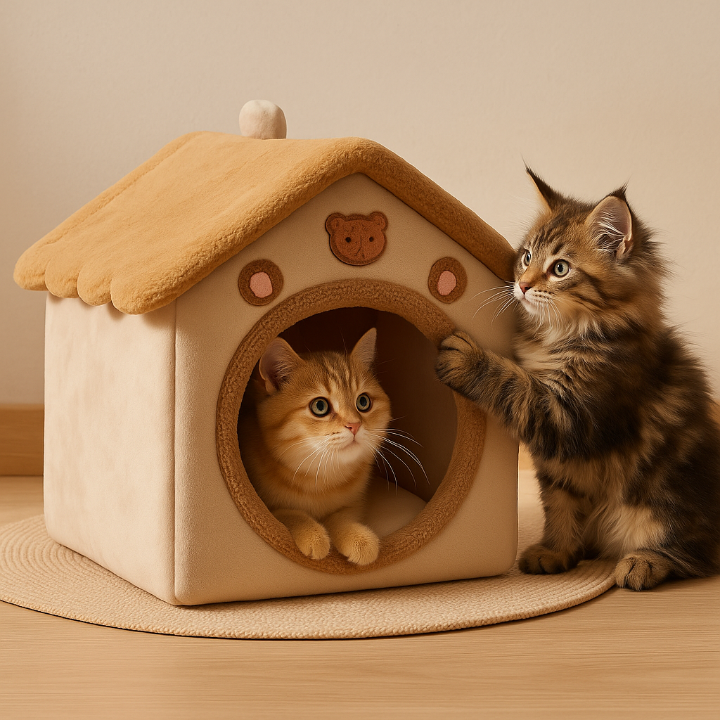 Cozy Cat House | Foldable Plush Indoor Pet Home