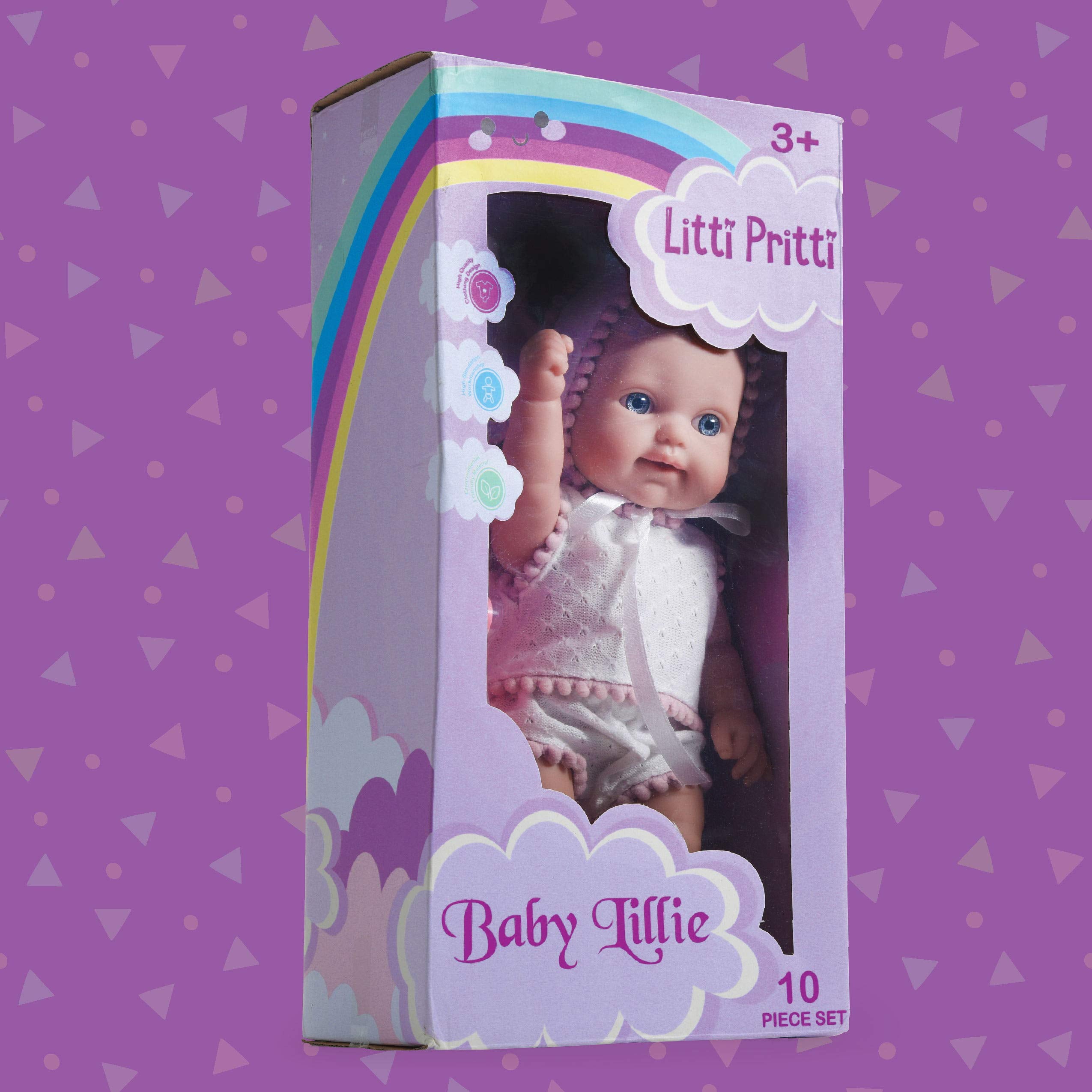 Litti Pritti Baby Dolls Set Realistic With Bottle, Baby Dolls Feeding Set & Outfit, Dolls for 2 Year Old Girls, Great Gift