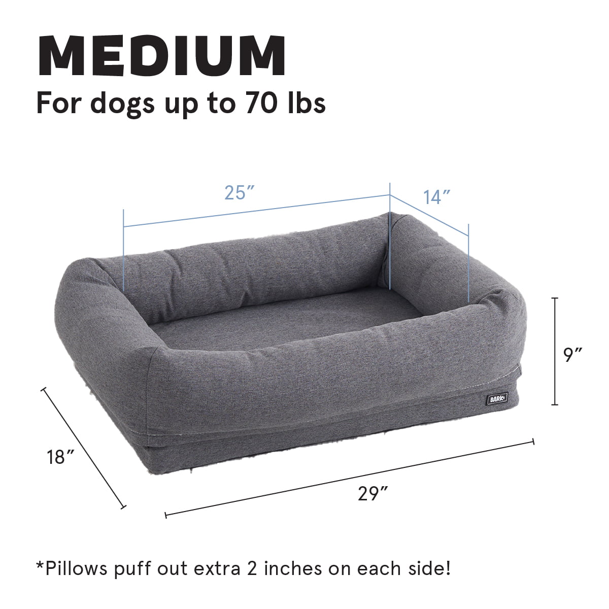 BARK 2-in-1 Memory Foam Cuddler Dog Bed | Plush Orthopedic Joint Relief Crate Lounger or Donut Pillow Bed， Machine Washable + Removable Cover | Waterproof Lining | Includes Toy