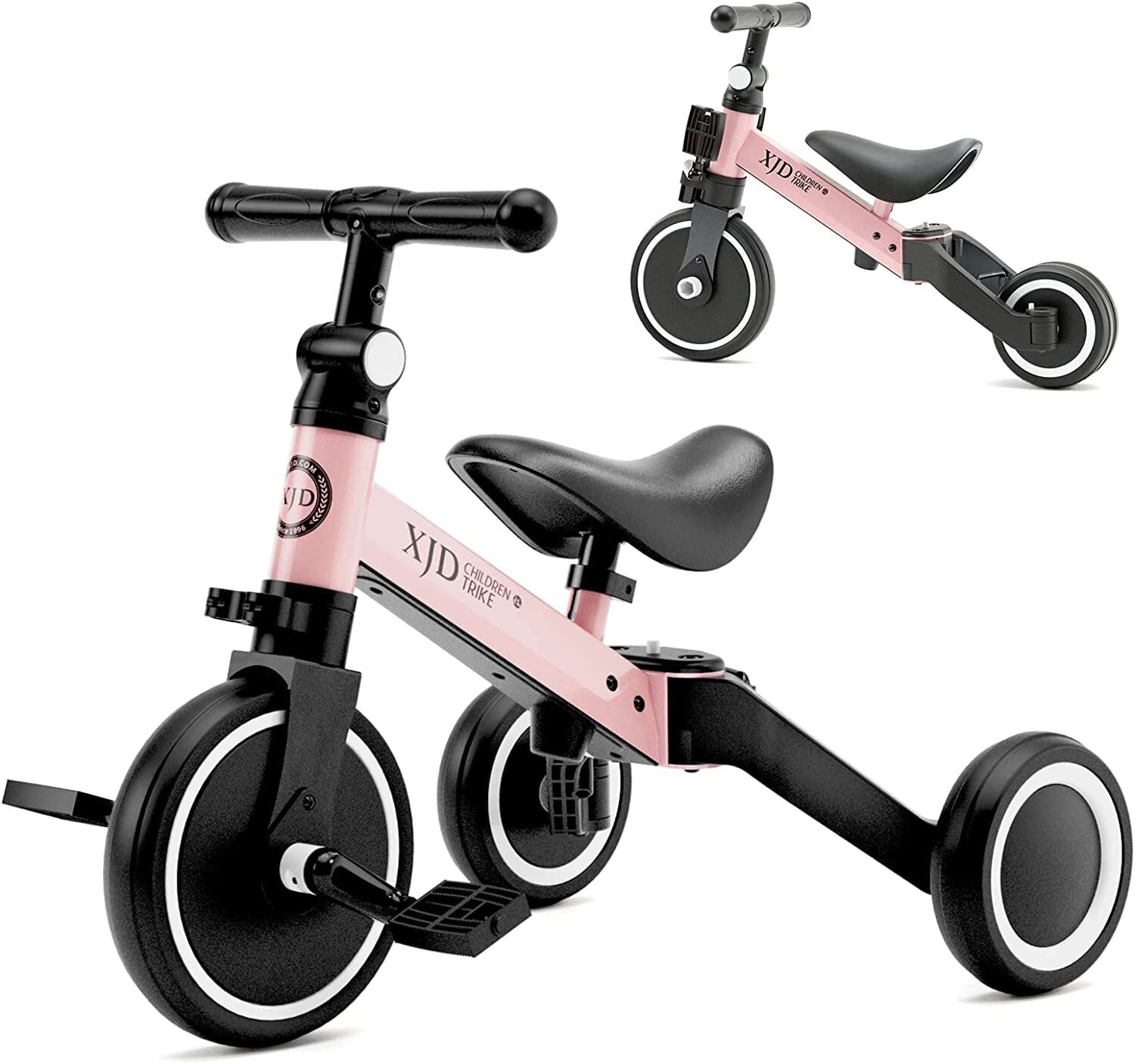 XJD 5 in 1 Toddler Tricycle for 1-5 Years Old Boys Girls， Kids Trike for Balance Training Bike Boys Girls