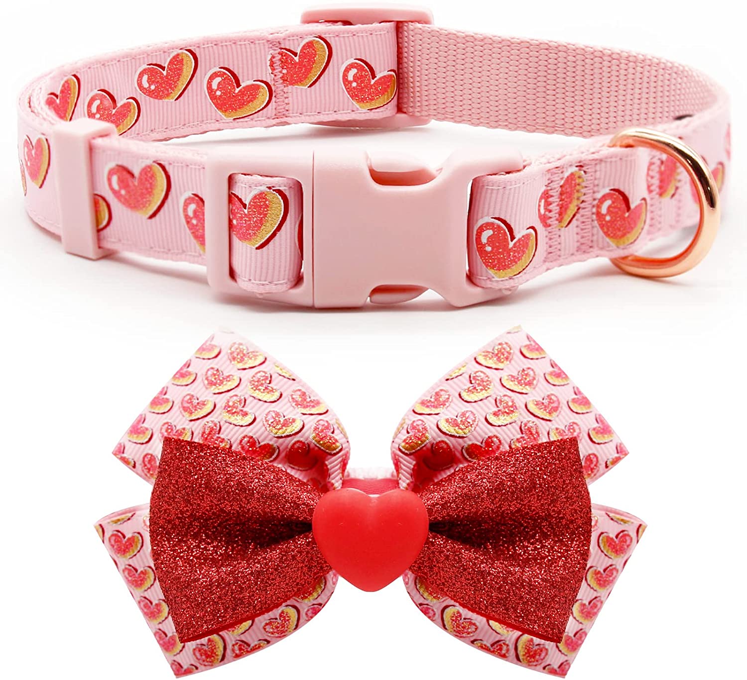 Dog Collar Bow Tie Soft Adjustable Bow tie Dog Collars for Small Dogs