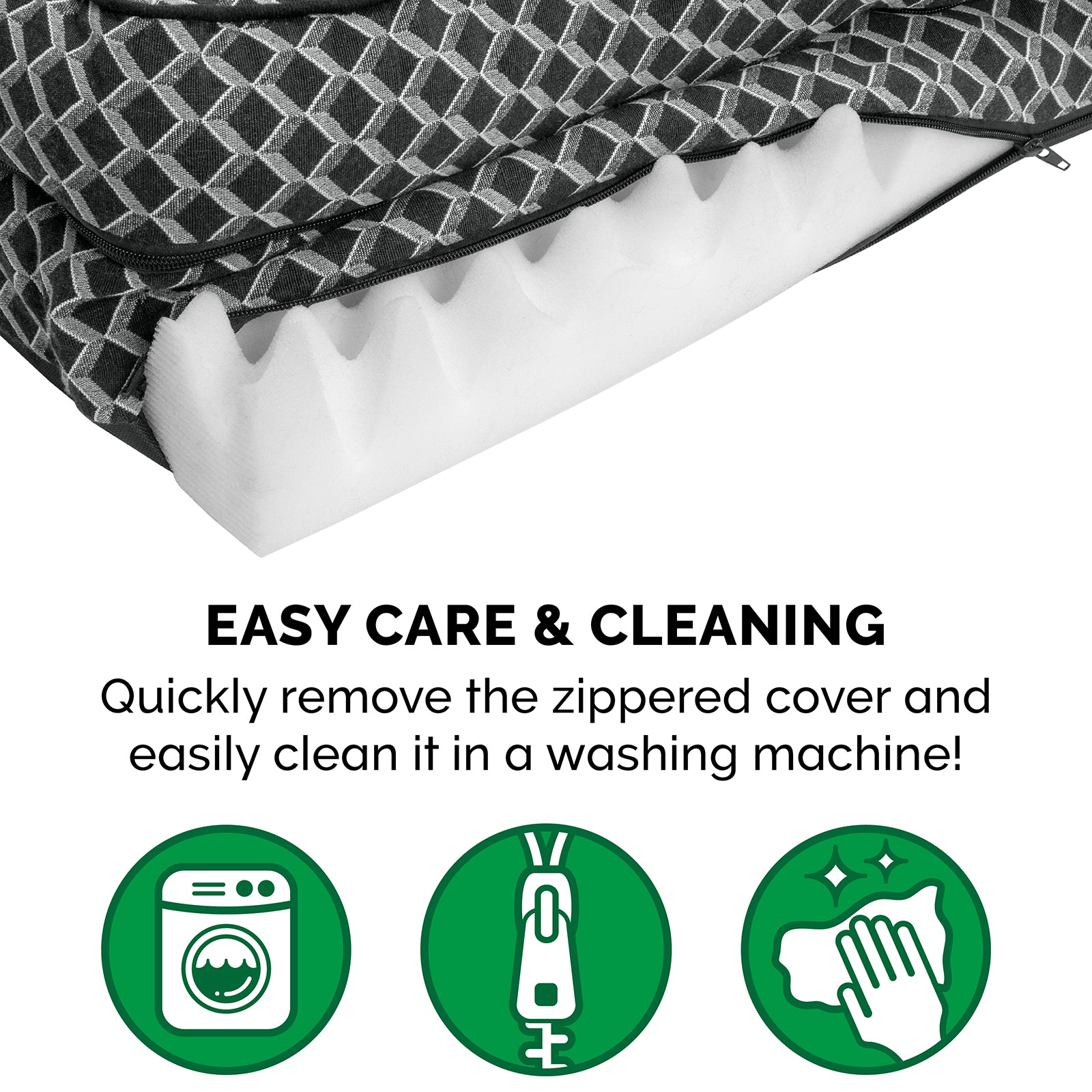 FurHaven Pet Products Orthopedic Sofa-Style Pet Bed for Dogs and Cats， Diamond Gray， Large