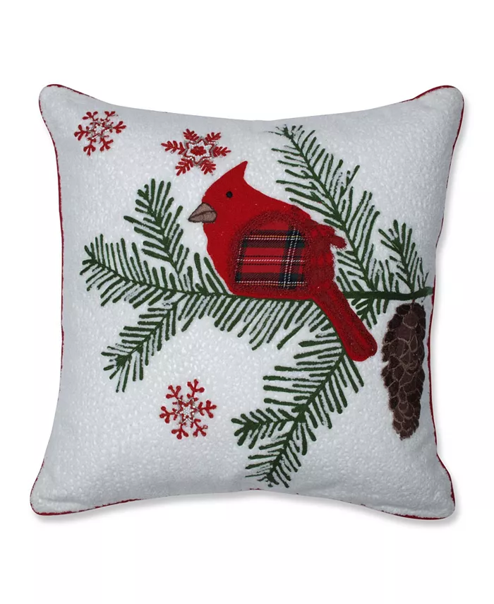 Pillow Perfect Cardinal and Pinecone 18