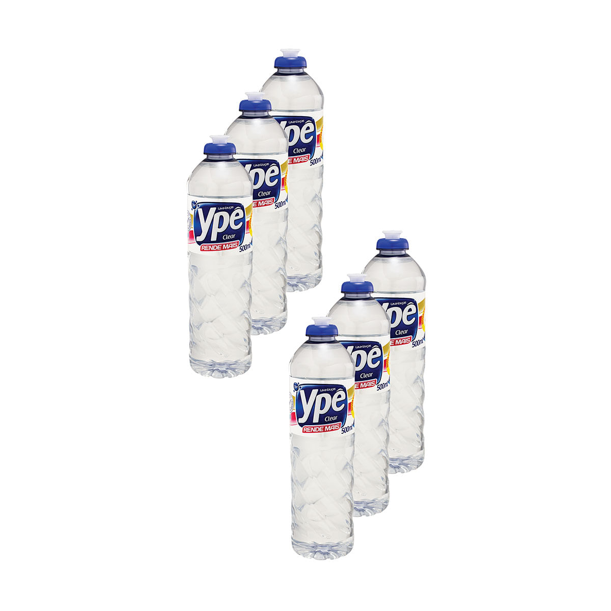 Detergente Liquido Ype Clear 500ml - 6 Unidades
