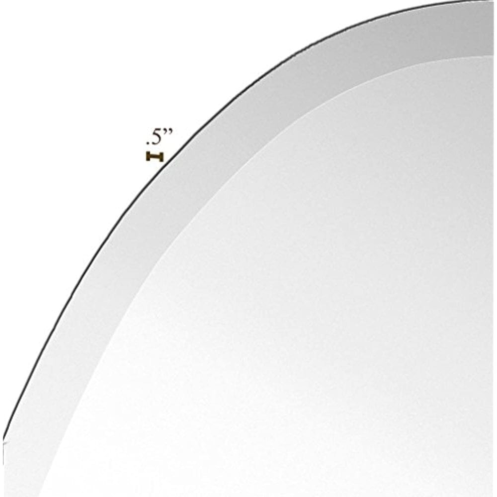 Large Simple Round Streamlined 1 Inch Beveled Oval Wall Mirror (24