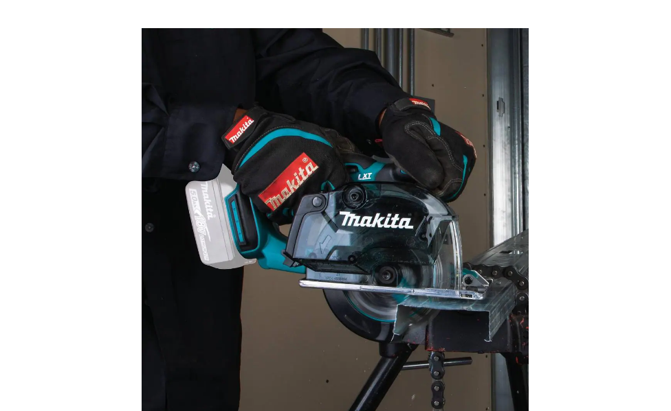 Makita XSC03Z 18-Volt LXT Lithium-Ion Cordless 5-3/8 in. Metal Cutting Saw with Electric Brake and Chip Collector Tool-Only