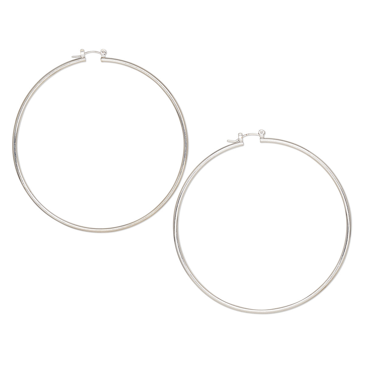 1 pc-Earring， silver-finished steel， 2-3/4