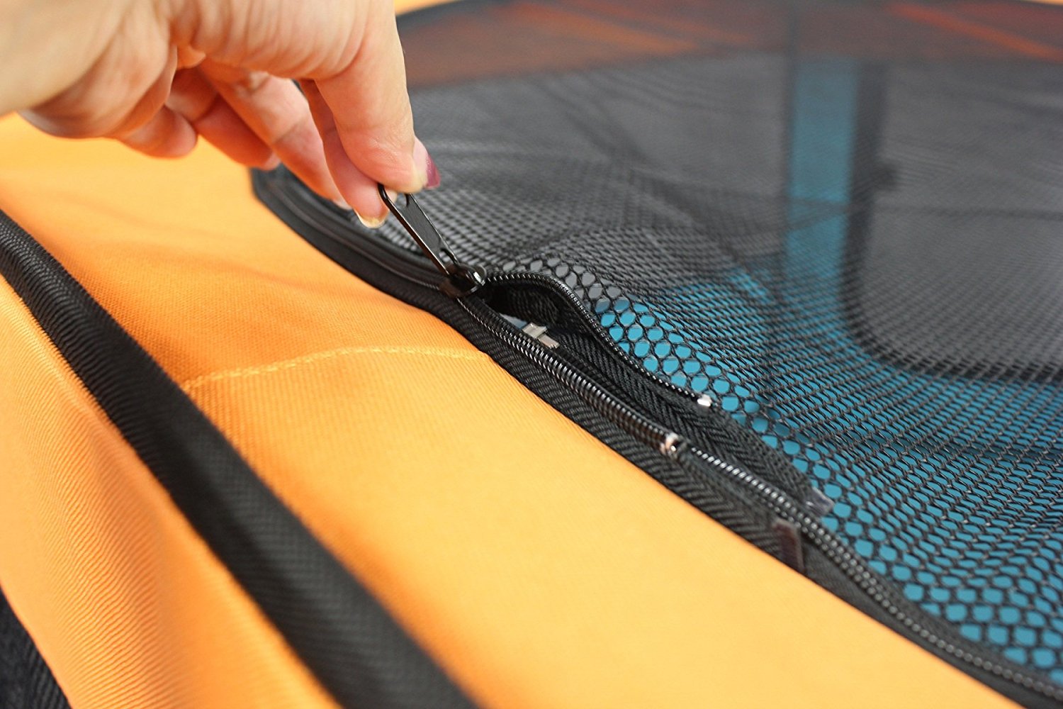 Fabulous Pet Small Water Resistant Portable Doggie， Dog， Puppy， Cat， Kitten Play Pen-Blue/Orange