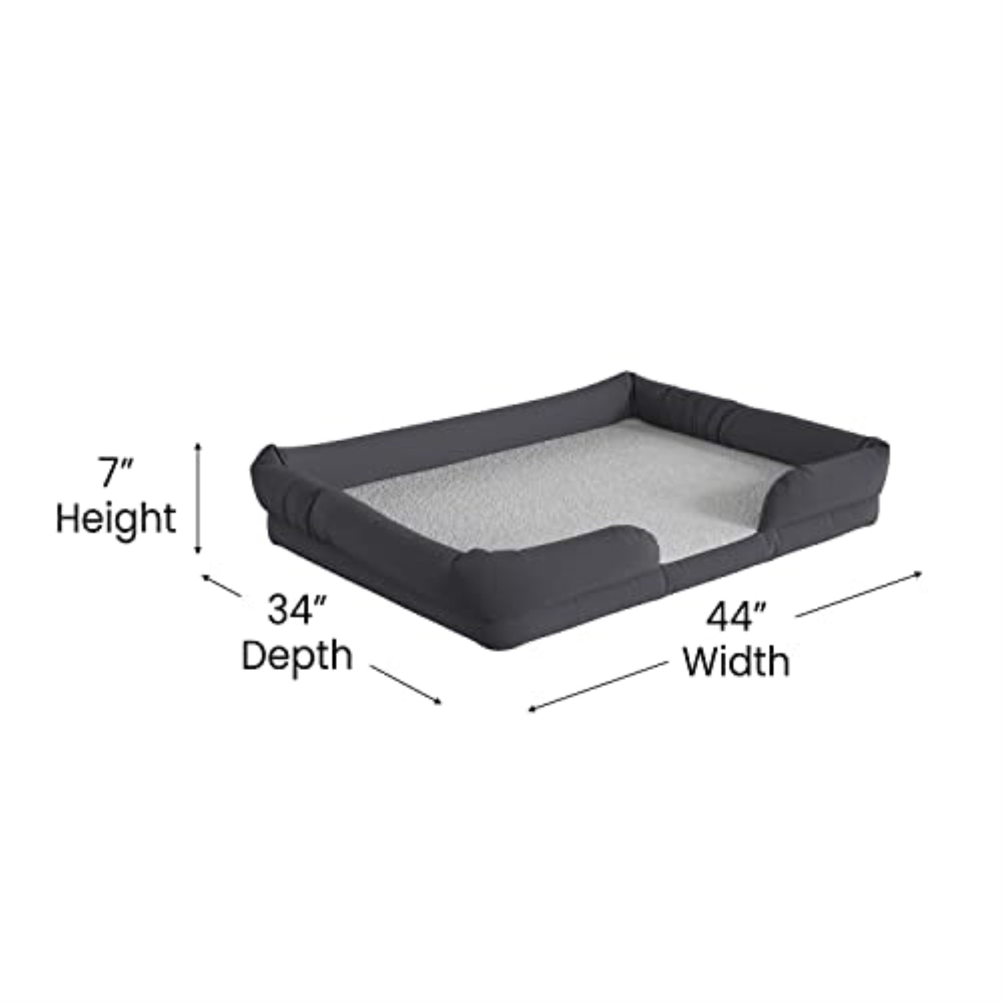 Flash Furniture Cooper Large Memory Foam Pet Bed， Gray