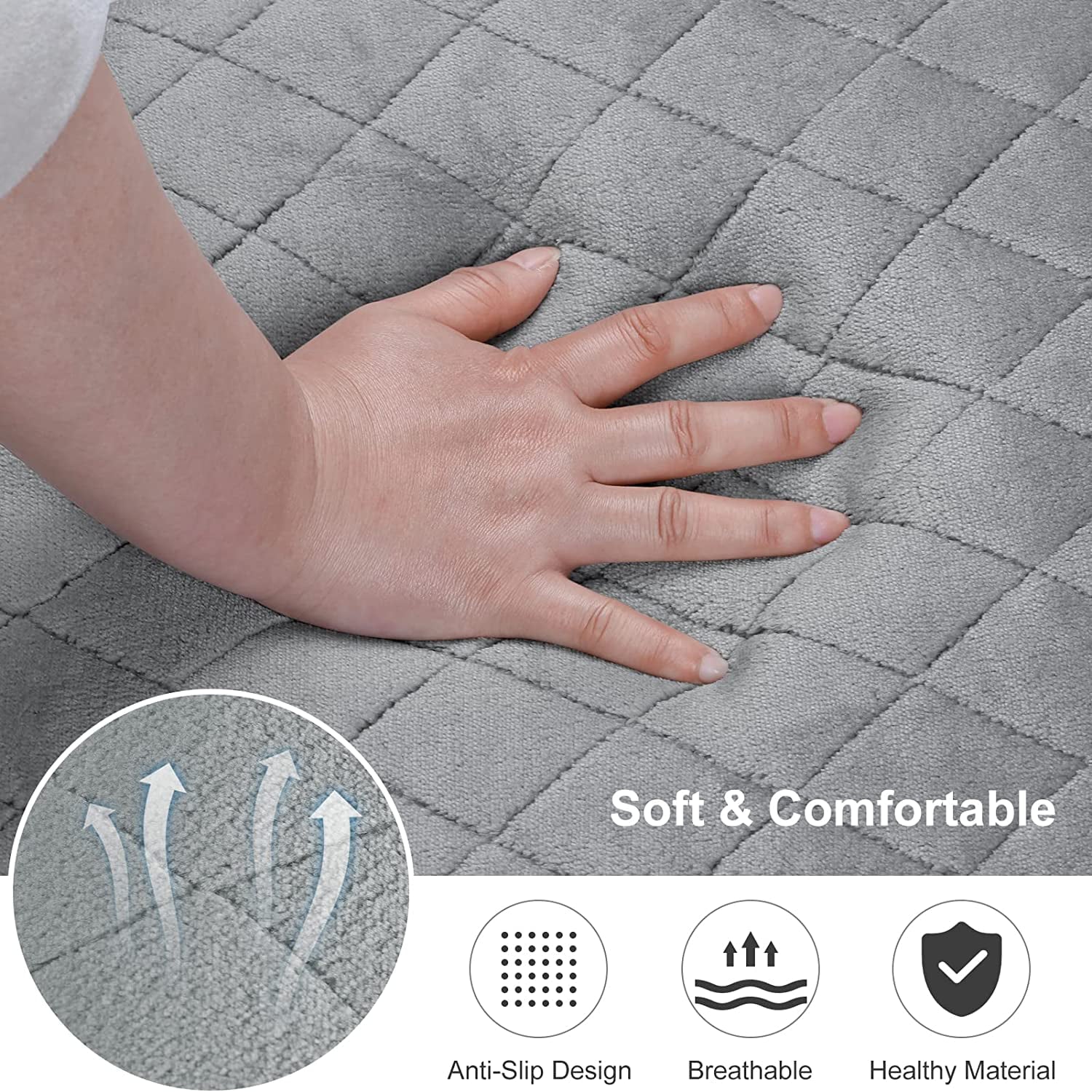 PROCIPE Large Dog Bed Crate Mat Anti Slip Mattress Washable for Large Medium Small Pets Sleeping