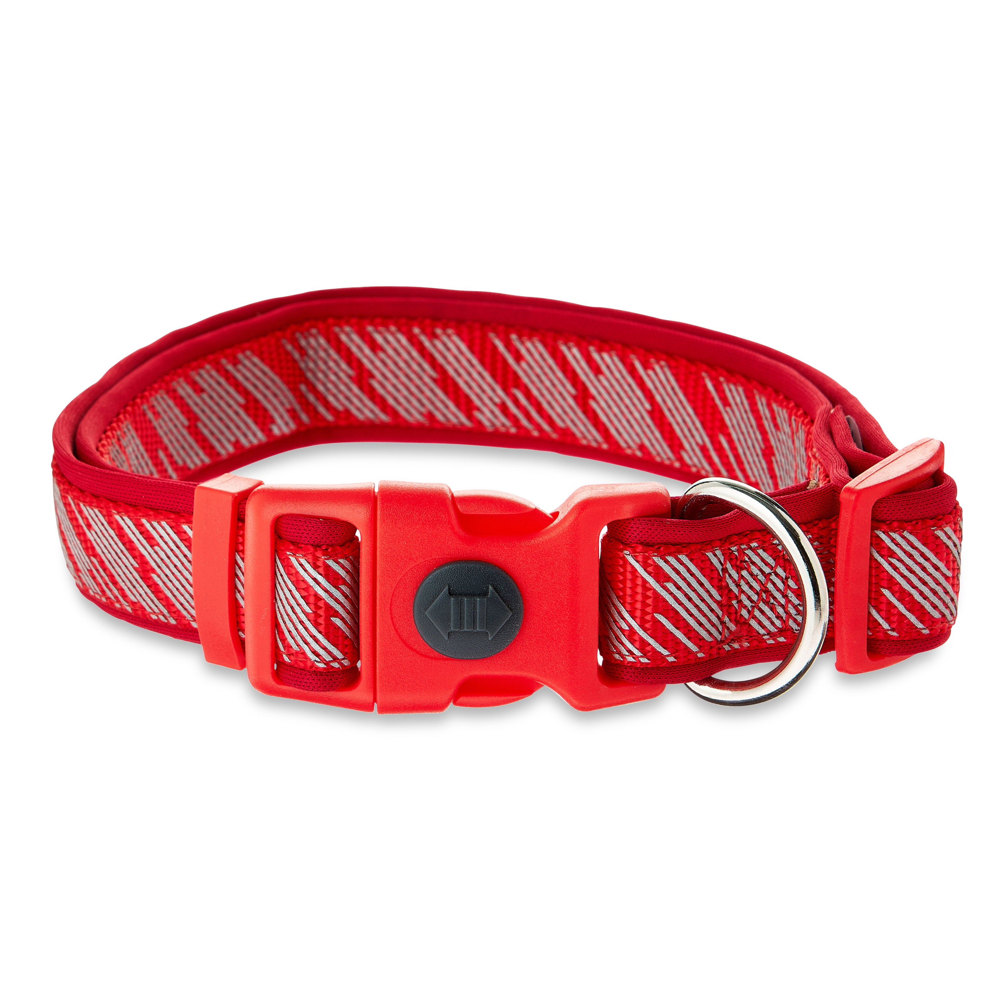 Vibrant Life Padded Reflective Dog Collar， Red， Large