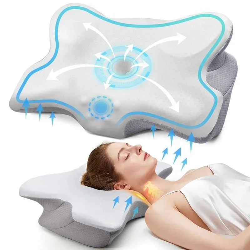 Travesseiro BioForm™ com Curvatura Cervical Inteligente / Almofada Ortopédica 2 em 1 em Espuma Viscoelástica para Dormir Sem Dores e Acordar Renovada