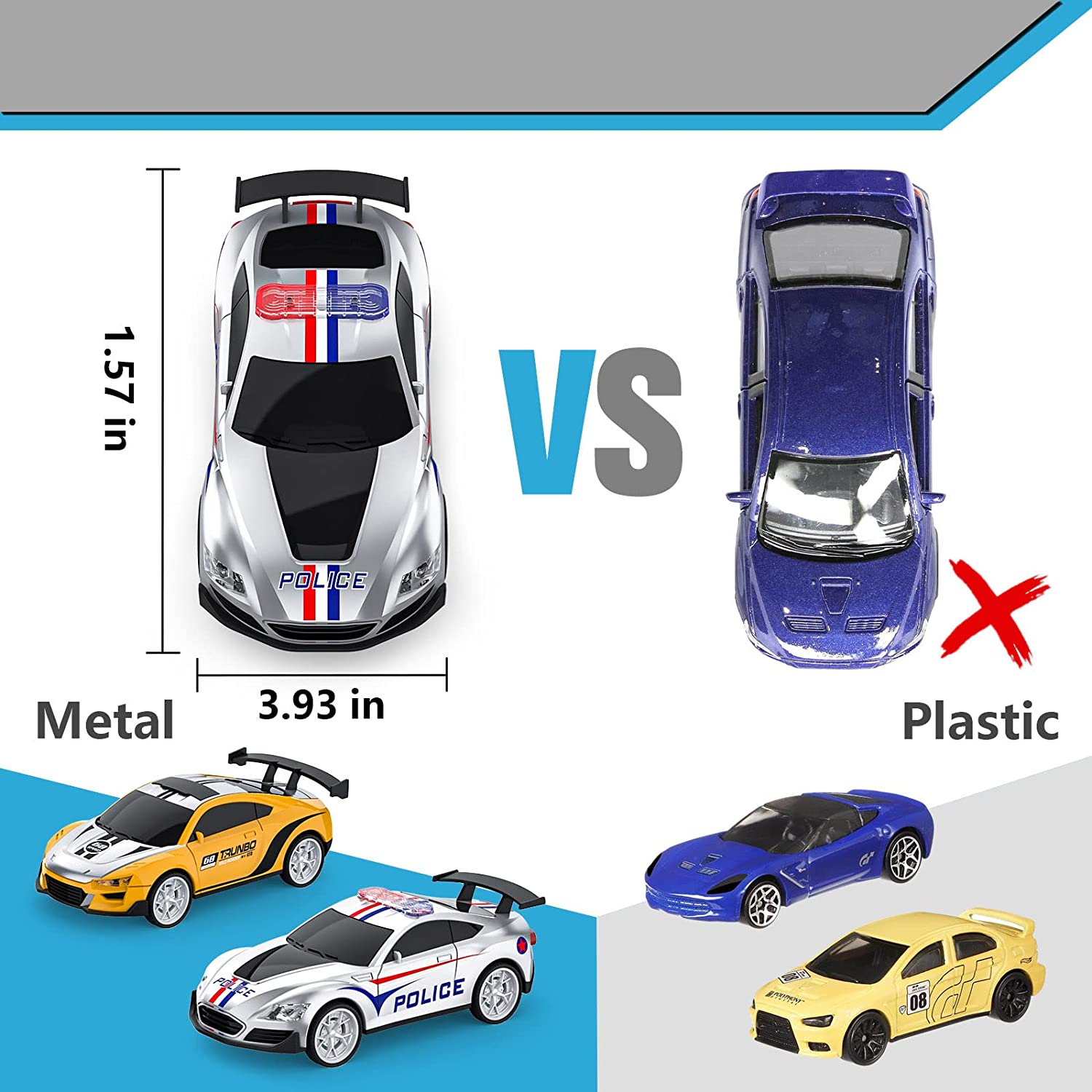 Allaugh electric race car track set， High-Speed Slot race car tracks with Headlights and Dual Racing for boys 6 7 8 9 10 11 12 Years Old