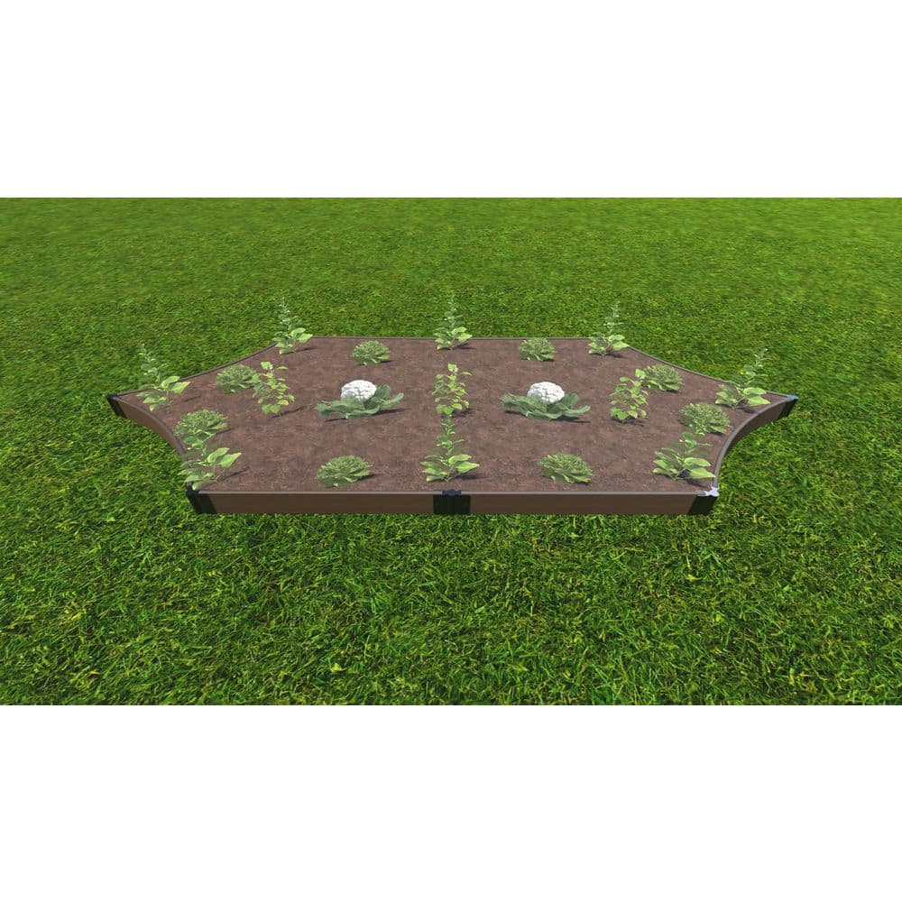 Frame It All 6 ft. x 16 ft. x 5.5 in. Uptown Brown Composite Silver Salver Scalloped Raised Garden Bed - 1 in. Profile 800001068