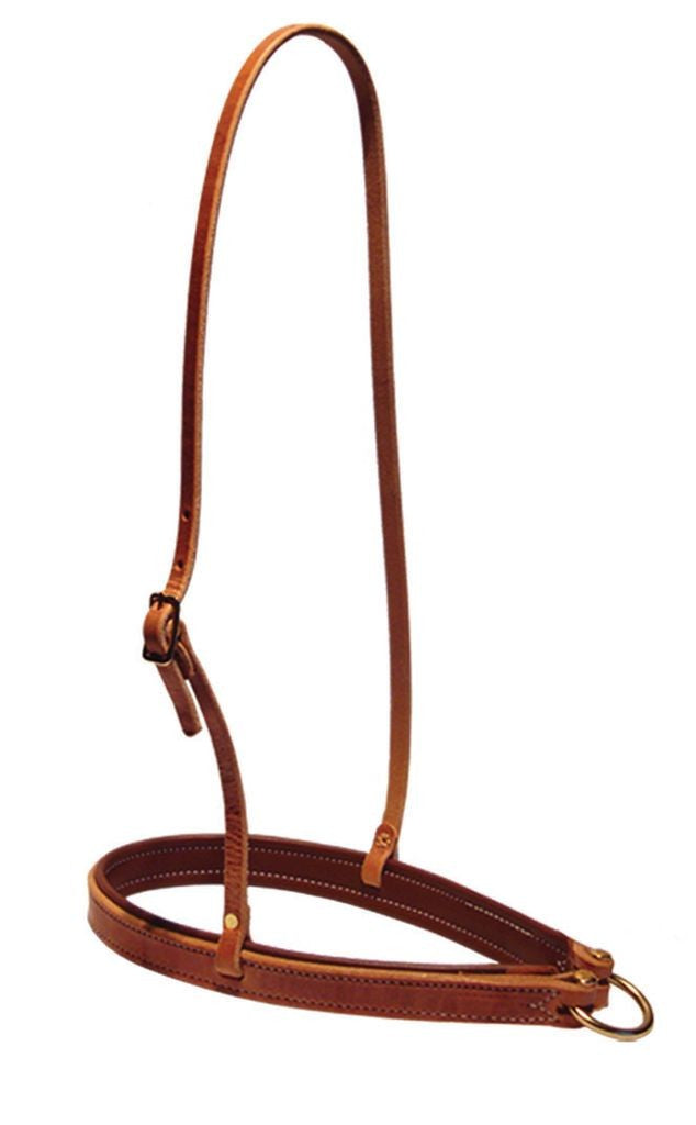 Berlin Custom Leather Noseband Hermann Oak Brass Halter Bolts H916