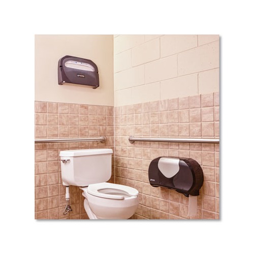 San Jamar Twin Jumbo Bath Tissue Dispenser  SJMR4070BKSS