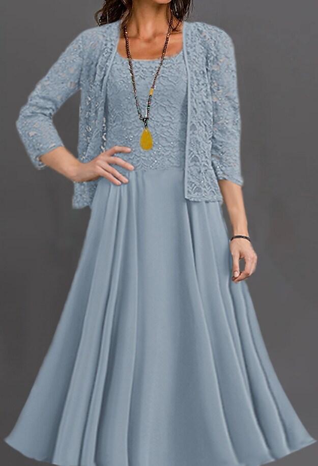 Women's Dress Set Print Ruched Embroidered Layered Two Piece Dress