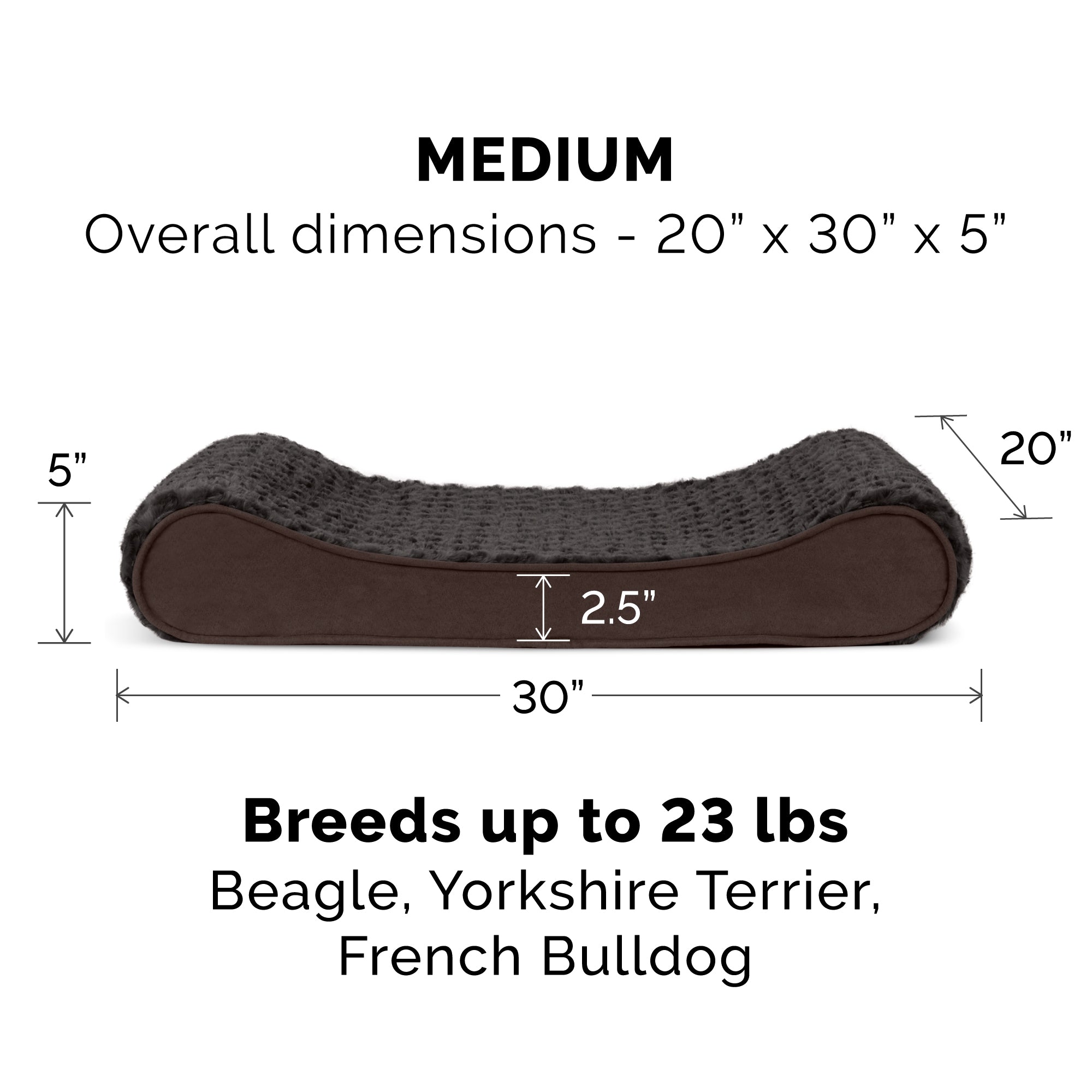 FurHaven Pet Dog Bed | Cooling Gel Memory Foam Orthopedic Ultra Plush Luxe Lounger Pet Bed for Dogs and Cats， Chocolate， Medium