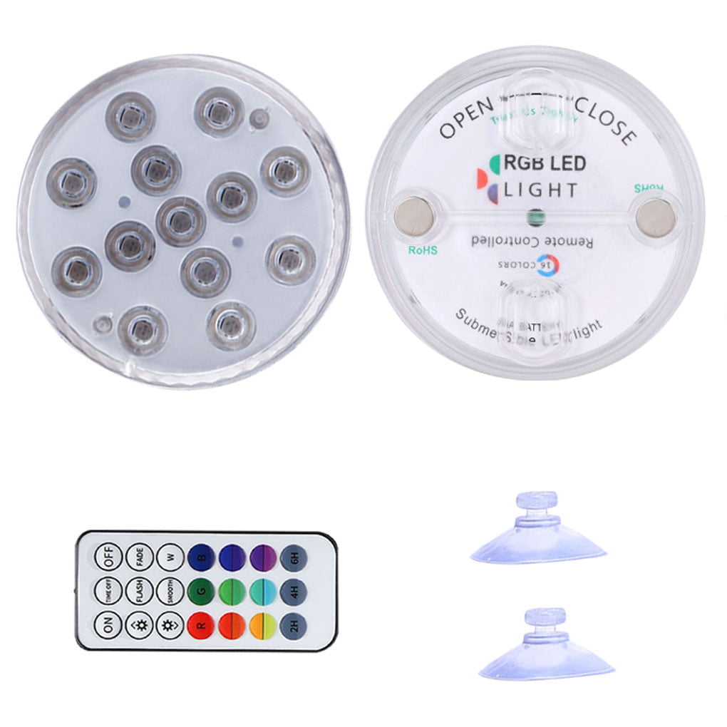 Best Choice RGB LED Aquarium Light Fishtank Underwater Decorating Lamp Submersible Swimming Pool Remote Control Light， 1pc， 8.5cm