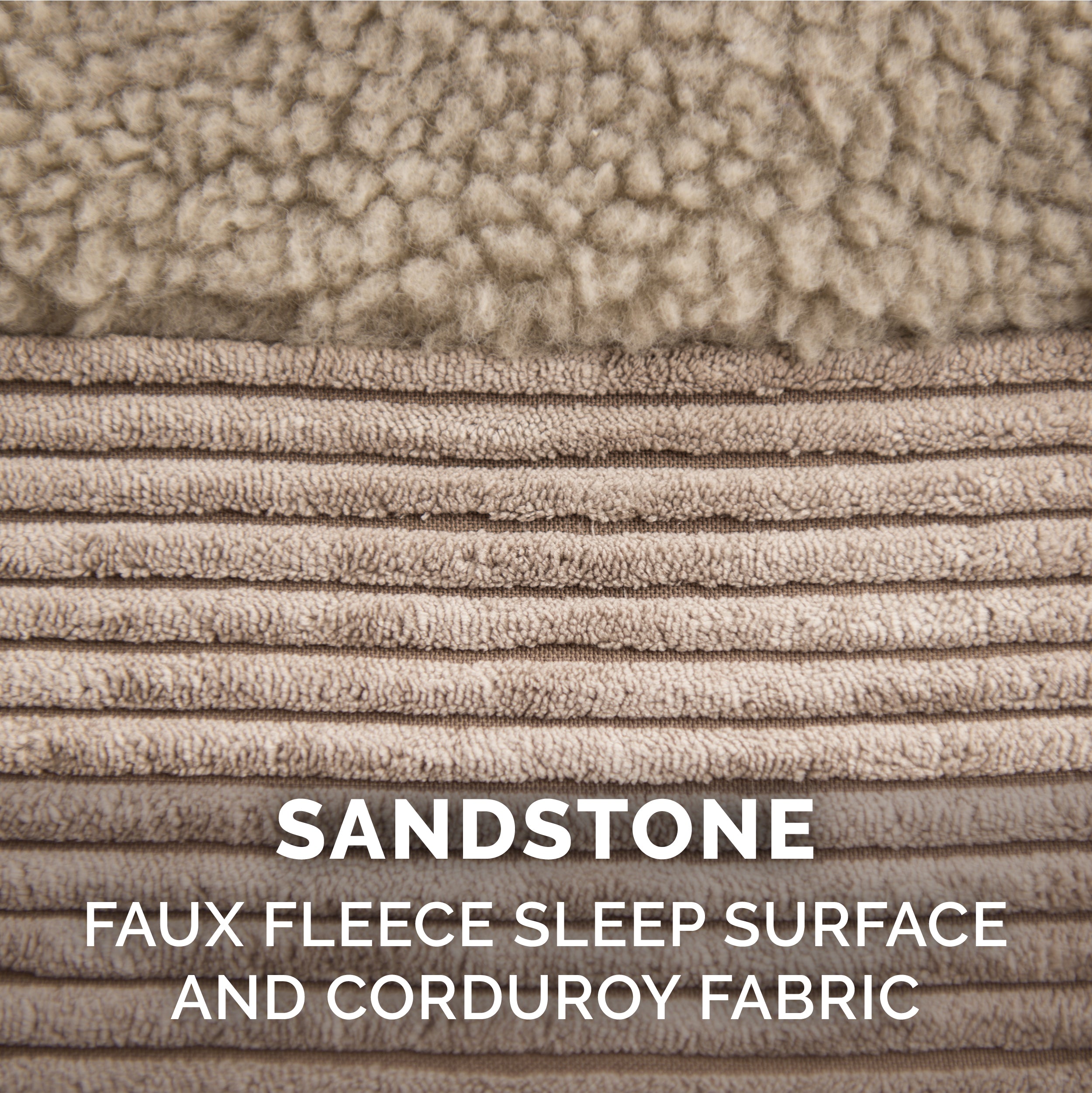 FurHaven | Memory Foam Corduroy Faux Fleece and Corduroy Chaise Lounge Pet Bed for Dogs and Cats， Sandstone， Small