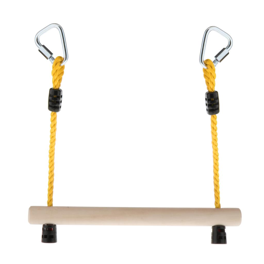 Kids Rope Ladder Rod Childrens Outdoor Climbing Frame Bar Tree yellow