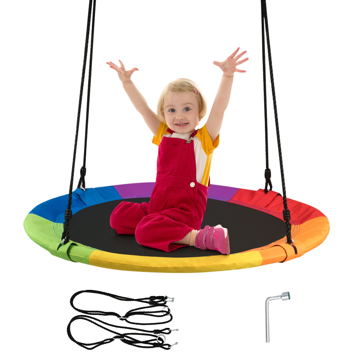 Swing Sets for Kids Playground Platform Saucer Tree Swing Rope 1M 40'' Diameter
