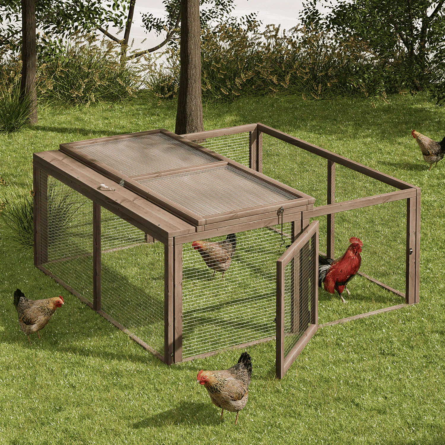 Magshion Chicken Coop Rabbit Hutch， 45.5