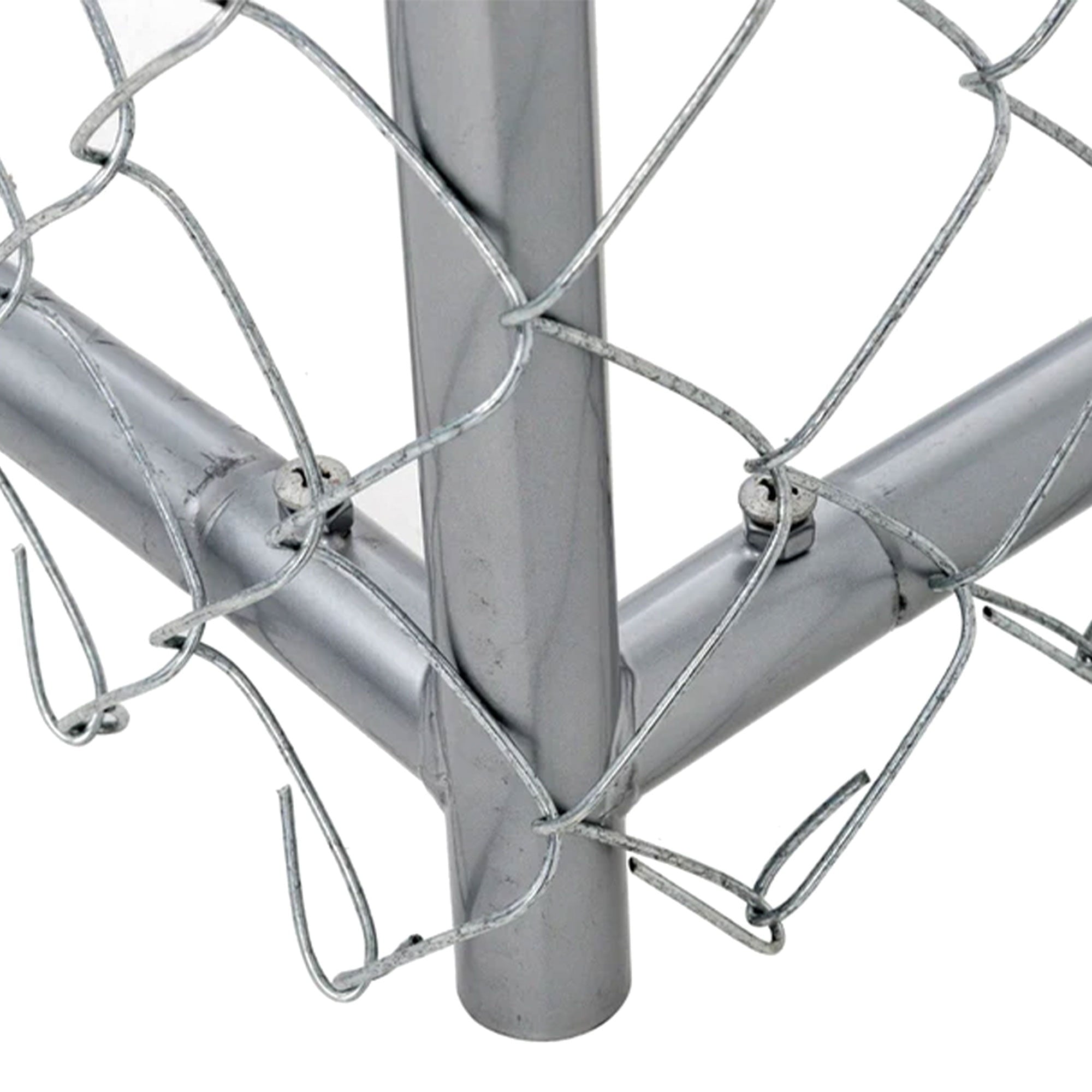 Lucky Dog 2-in-1 Size Galvanized Chain Link Kennel - Silver - CL 61528EZ