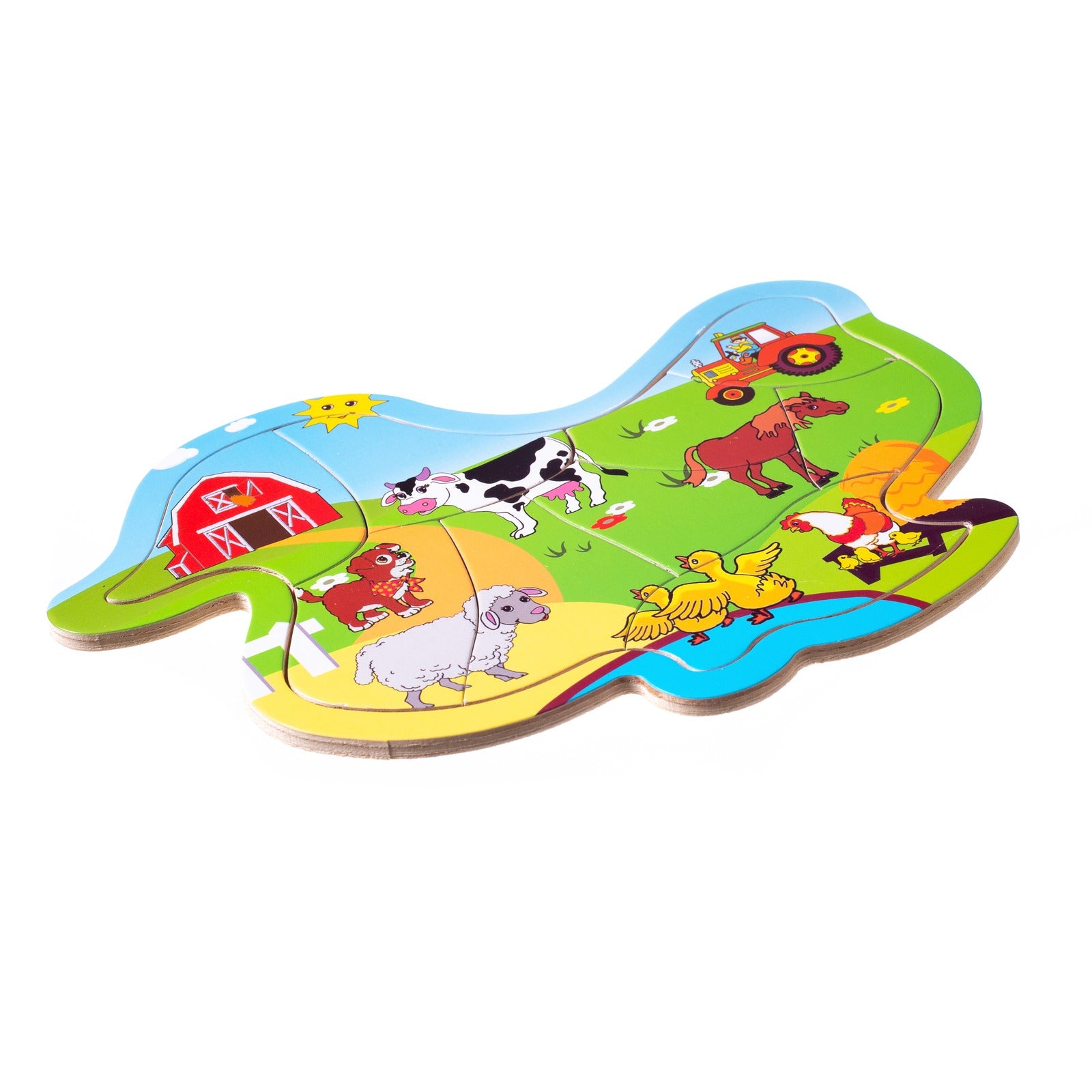 Eliiti Wooden Farm Animals Jigsaw Puzzle for Toddlers 2 to 4 Years Old Boys Girls