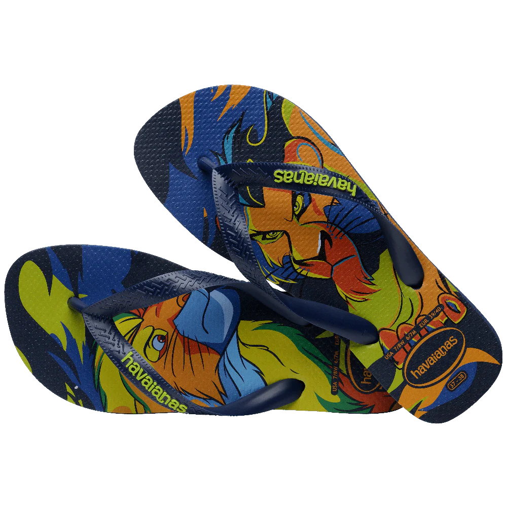 Chinelo Havaianas Top Disney Classicos Rei Leão Marinho