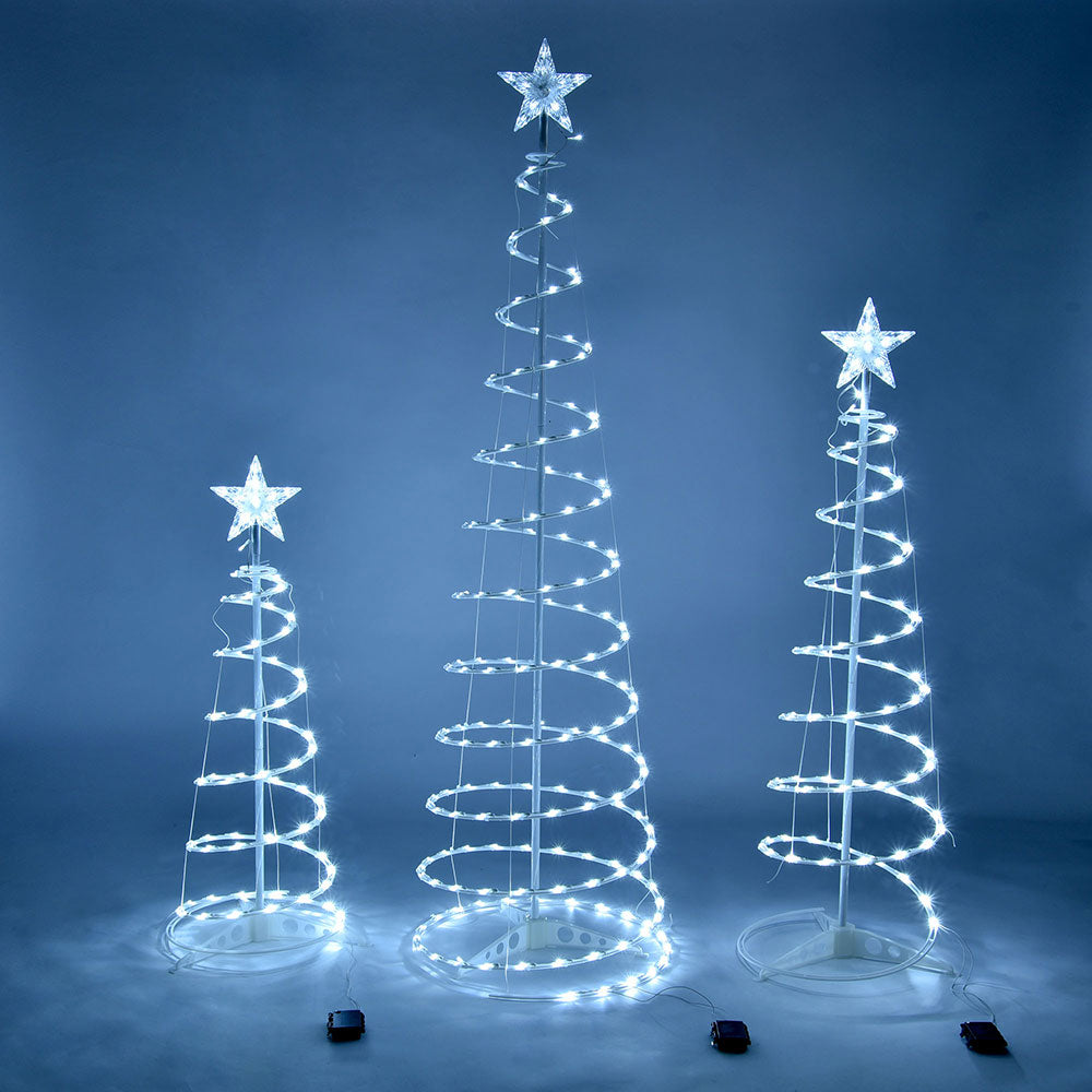 Yescom Lighted Spiral Christmas Trees 6' 4' 3' Battery Powered