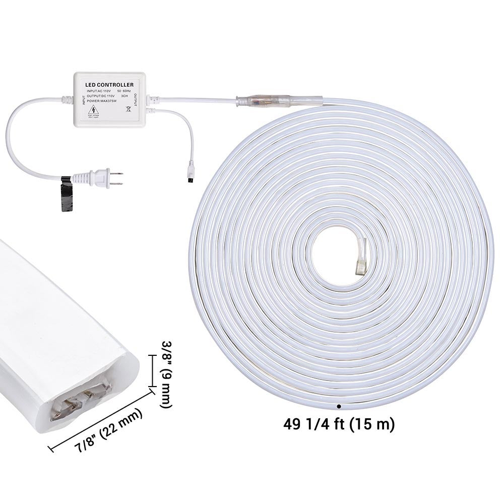 DELight Neon Rope Light Flexible 50ft 16 Colors & 4 Modes