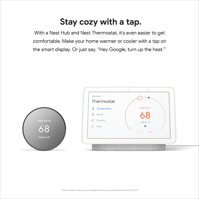 Google Nest Smart Thermostat for Home in Charcoal