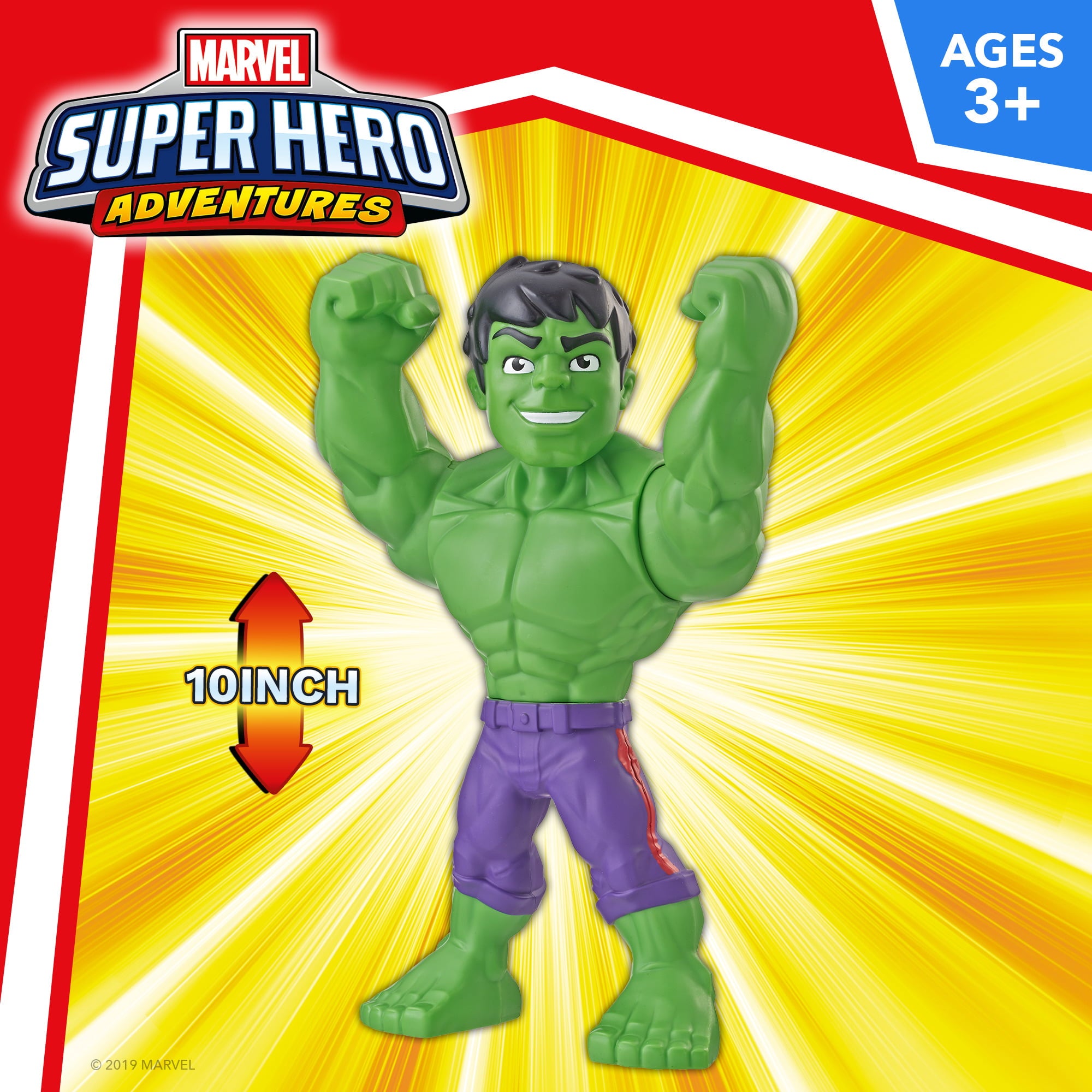 Playskool Marvel Super Hero Adventures Mega Mighties Hulk， 10-Inch Toy