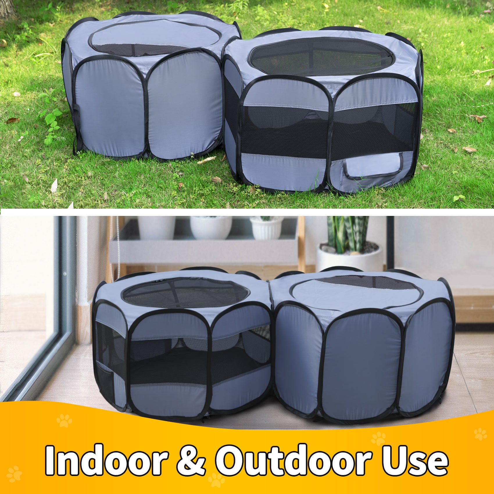 EighteenTek Pop up Pet Playpen Portable Puppy Cage Fence Kennel