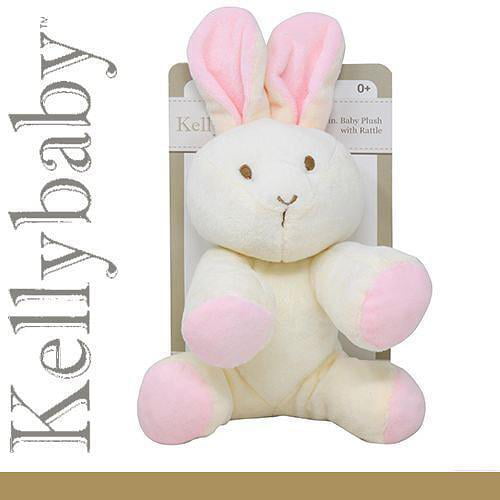 KellyToy / KellyBaby Plush Toy with Rattle - 7-inch Baby Bunny