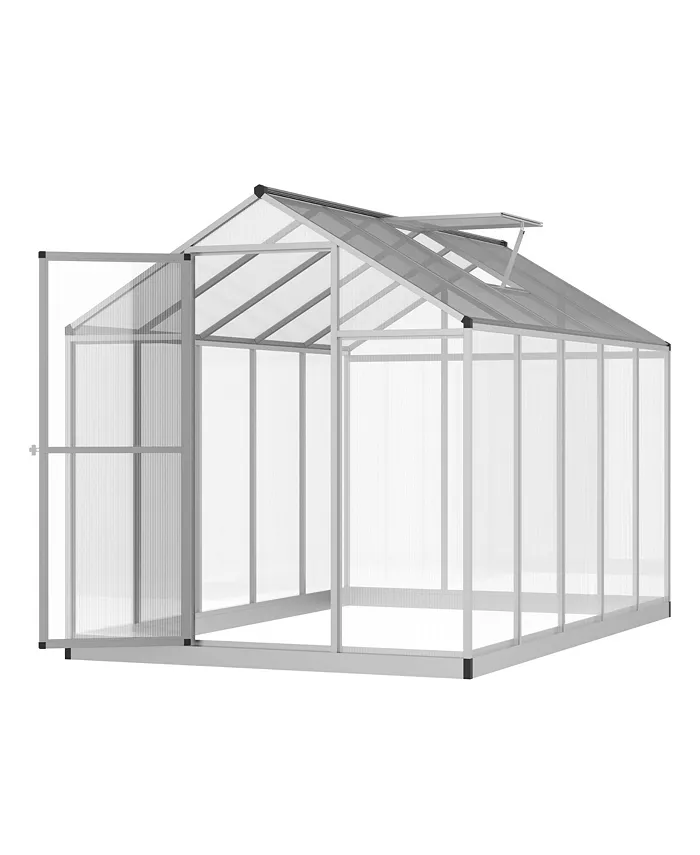 Outsunny 10' L x 6' W Outdoor Walk-In Cold Frame Garden Greenhouse Planter