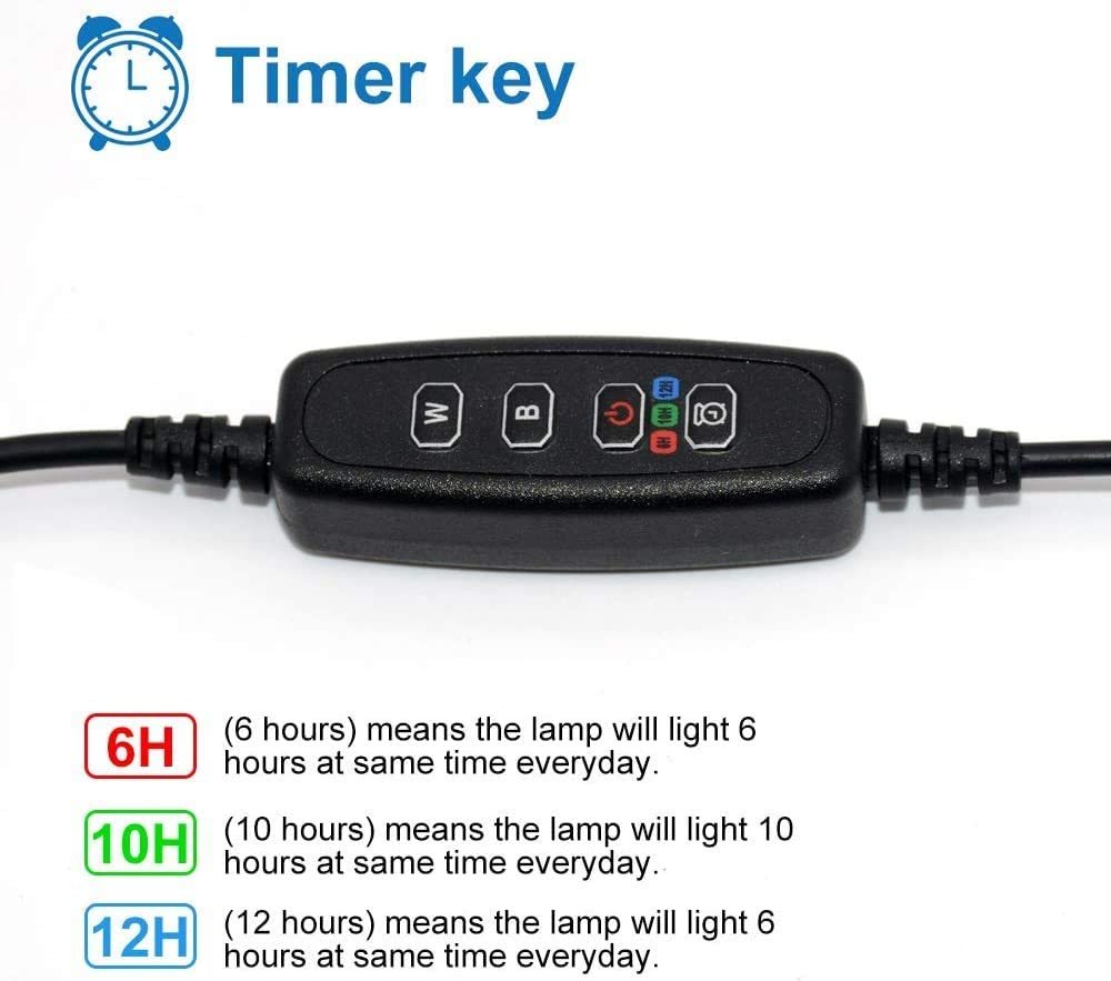 Zeiger Full Spectrum Tank Light 42 - 52 inch LED Aquarium Lighting Dimming Timing Control Hood Lamp for Freshwater Marine Plant Decorations Light 50 65 75 Gallon
