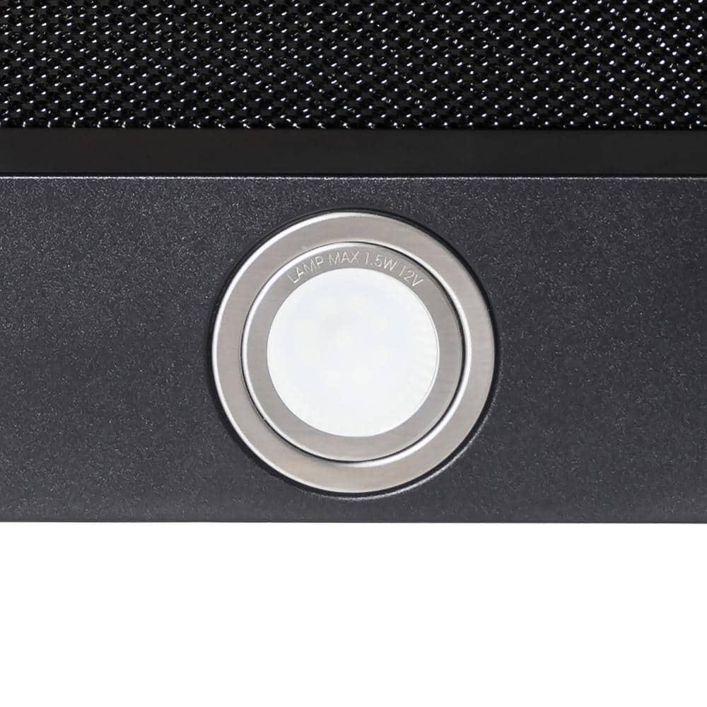 AKDY 30 in 217 CFM Convertible Kitchen Wall Mount Range Hood in Black Painted Stainless Steel with Lights