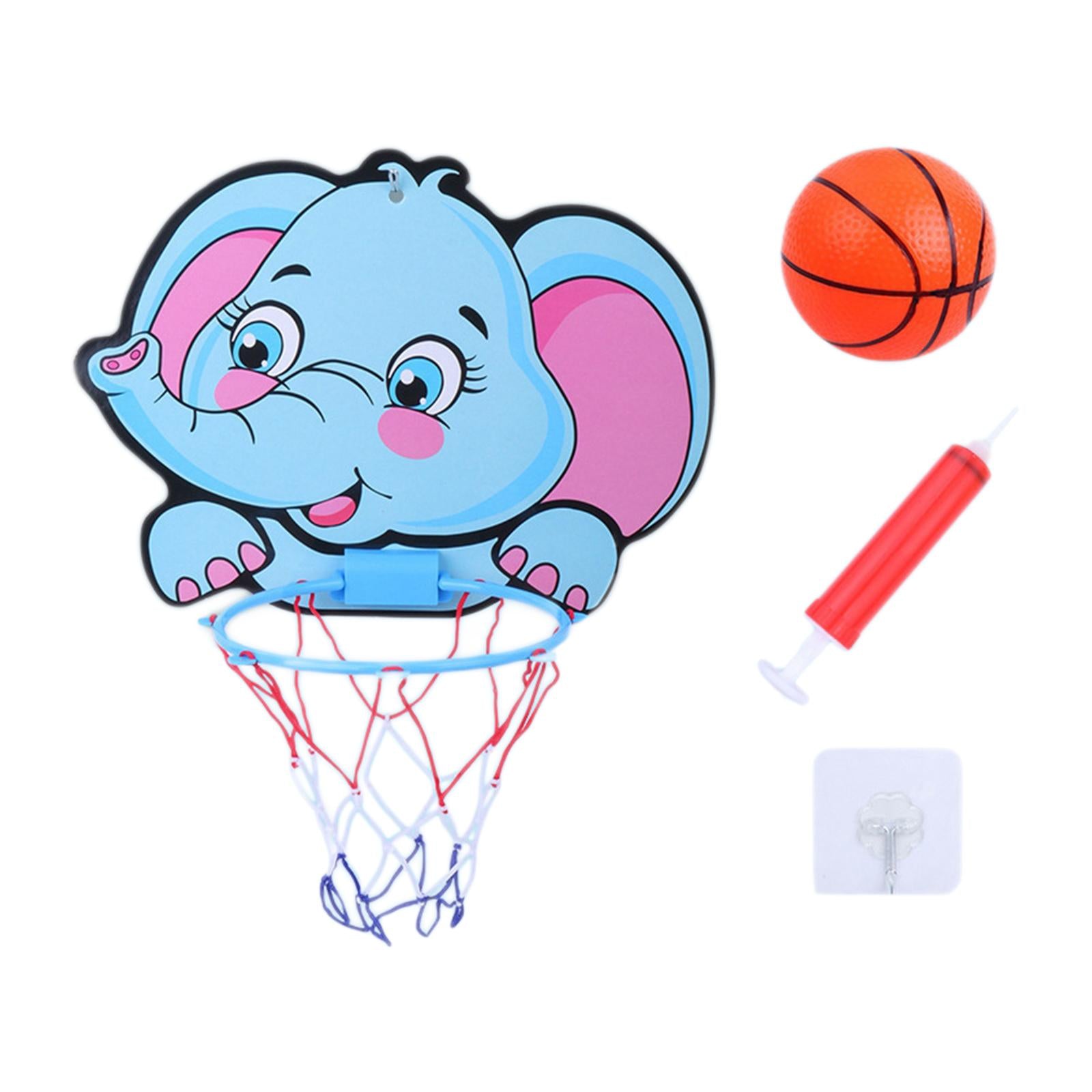 Kids Basketball Hoop Outdoor Indoor Game Small Basket Ball Set for Toddler Children Adults Girls Boys Birthday Gifts Elephant