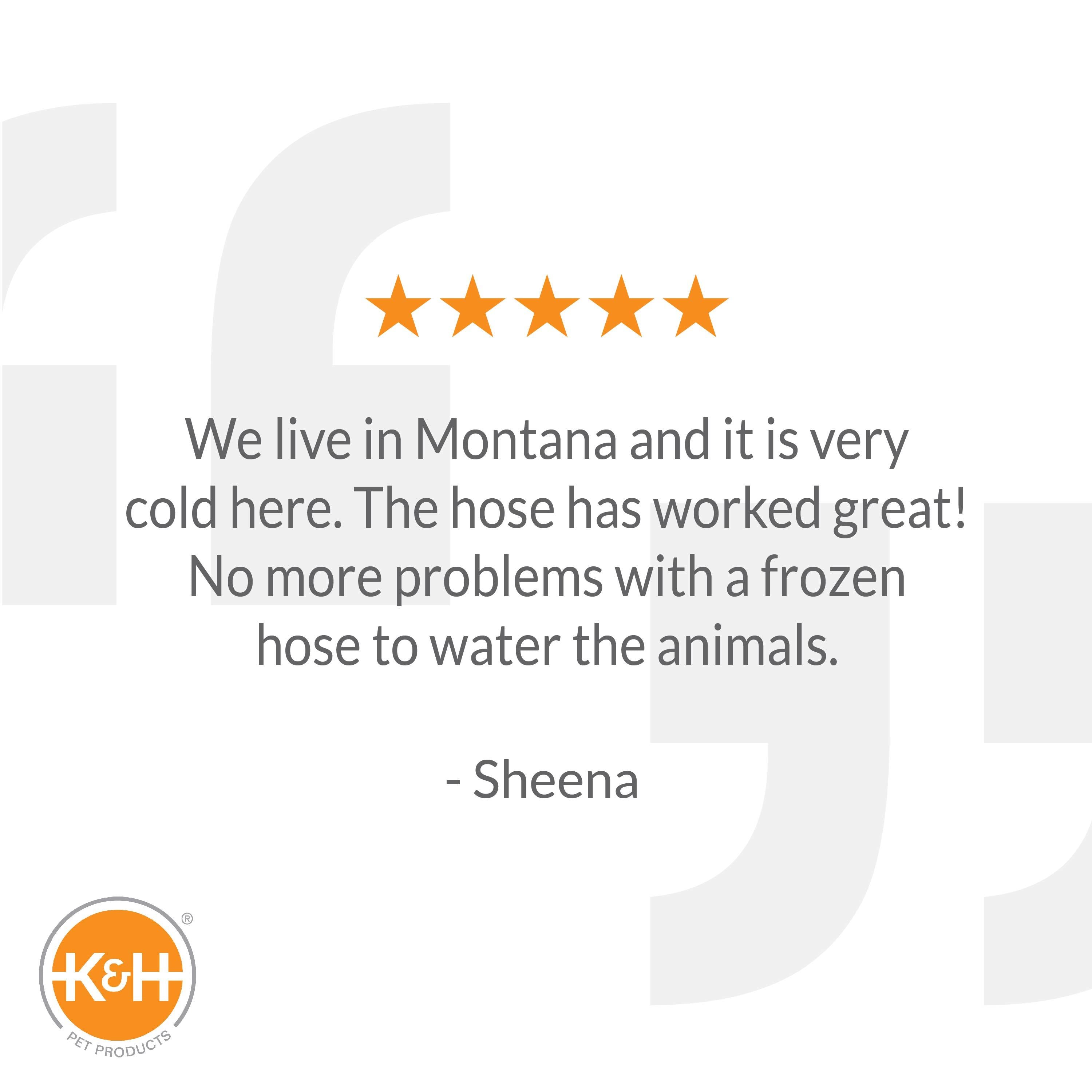 KandH Pet Products Thermo-Hose Ice Free Heated Water Hose Rubber Red 60 Feet 250 Watts