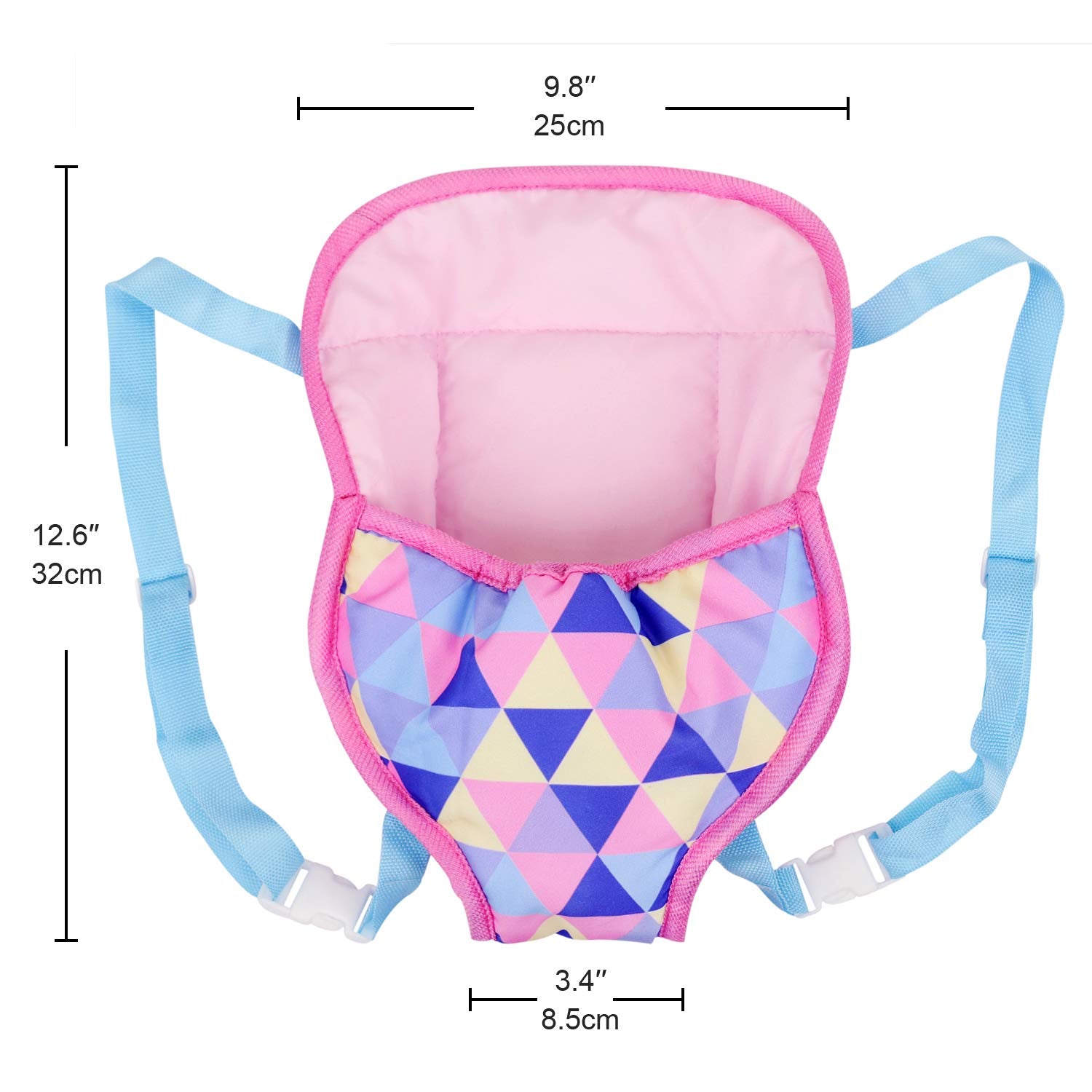 Amerteer Baby Doll Carrier Backpack Doll Accessories Front and Back Carrier with Straps for 15 Inch to 18 Inch Dolls